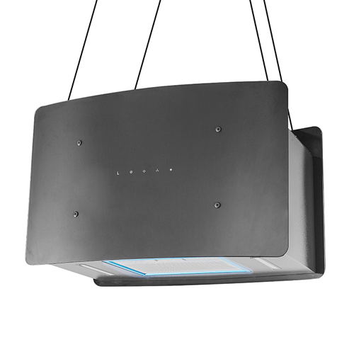 Black Painting Wired Island Extractor Hood